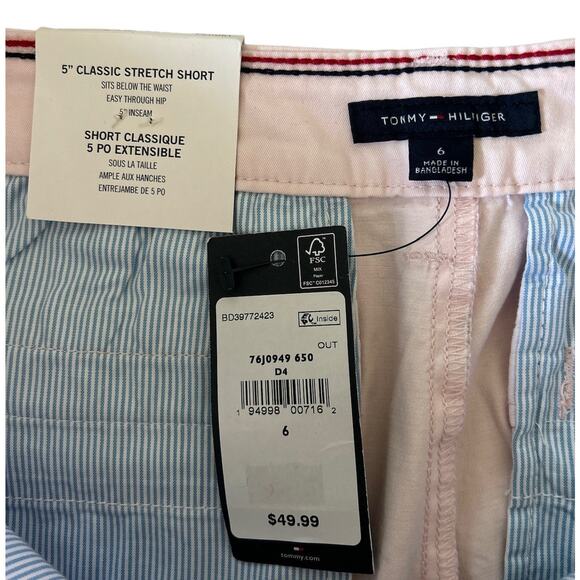 Tommy Hilfiger Women’s Size 6 Classic Shorts 5in Logo Light Pink NEW - Picture 5 of 7
